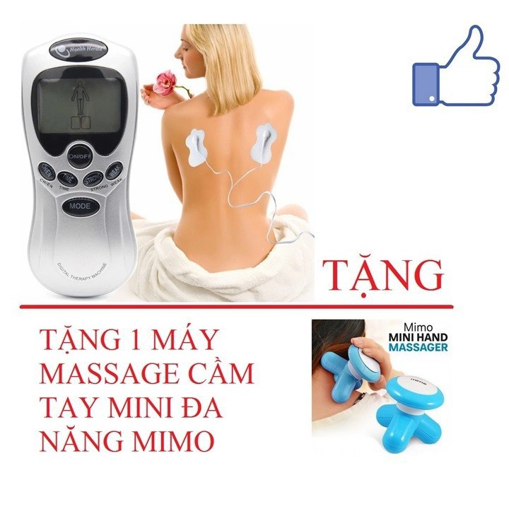 Massage Trị Liệu 4 Miếng Dán Tặng Máy Massage Cầm Tay Mimo