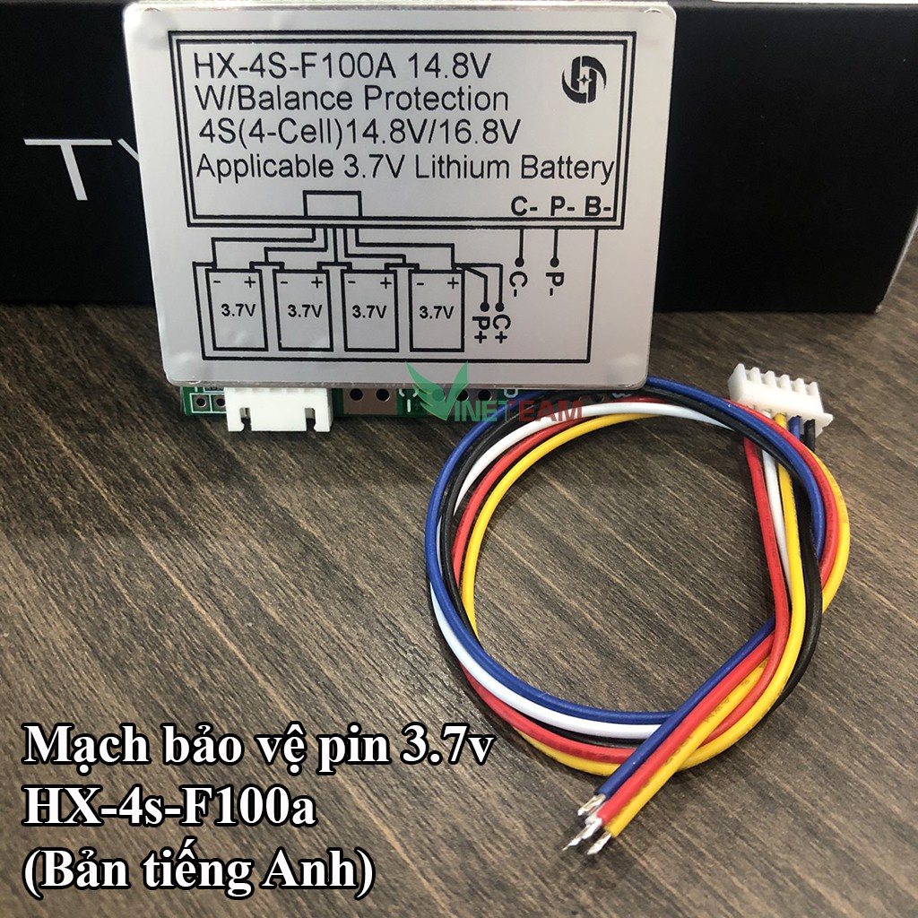 Mạch bảo vệ pin cân bằng điện áp cho lifepo4/Pin sắt phosphate 32650 3.2v/ 3.7v HX-4s-F100a (Bản tiếng Anh)