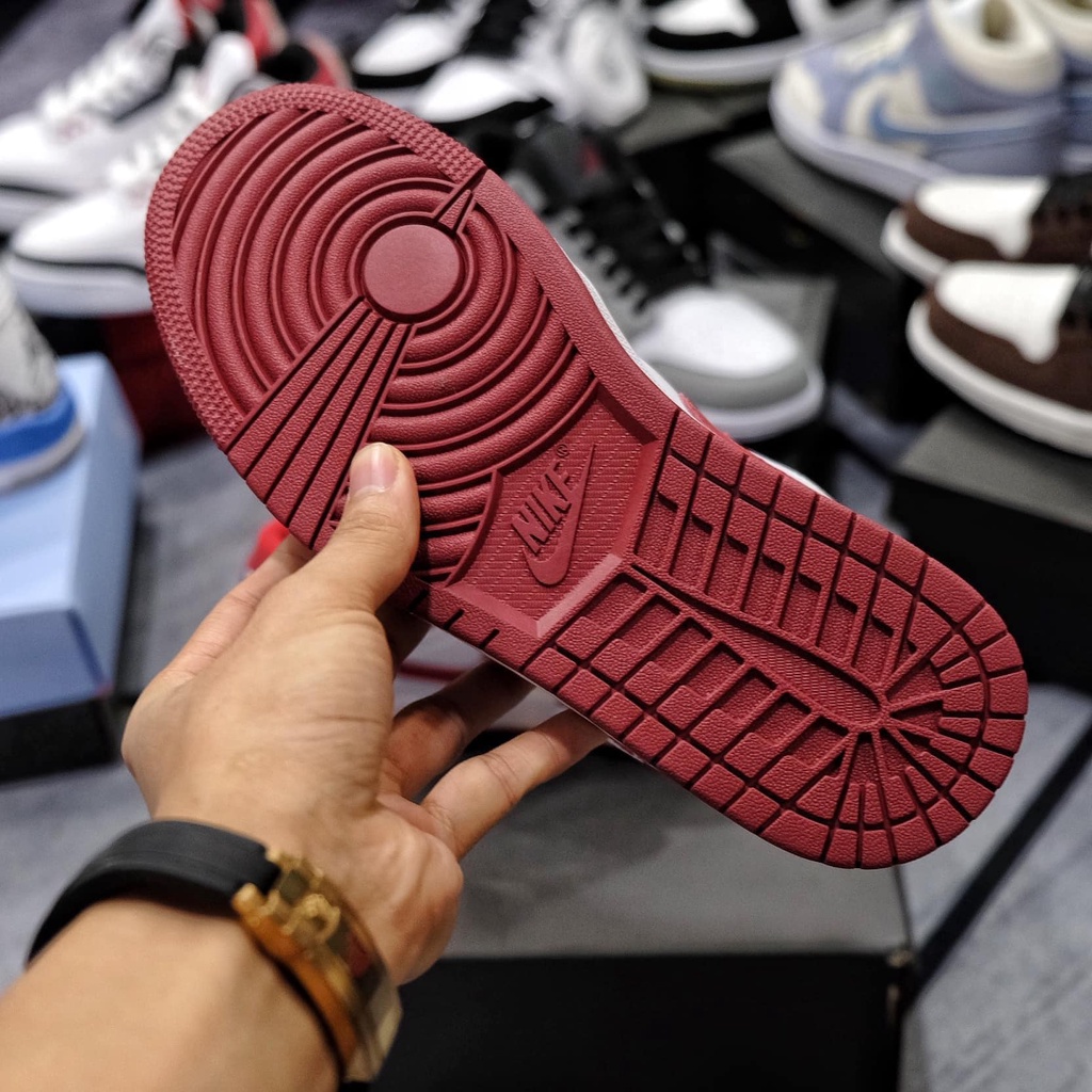Giày Thể Thao Jordan cổ thấp ,jd low, Jordan 1 Low Gym Red Phối màu trăng đỏ.