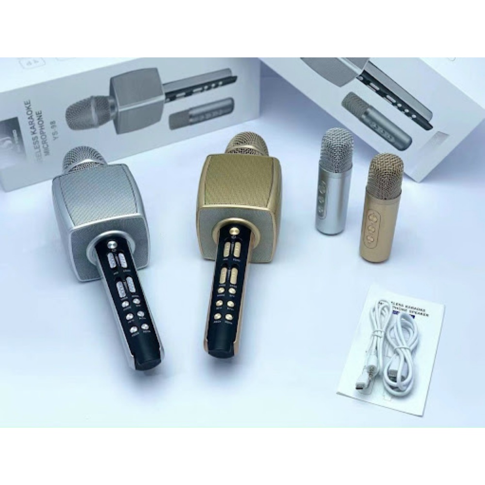 Micro YS-98 Mic Karaoke Bluetooth Tích Hợp Live Stream Sound Card 3 In 1 Cao Cấp, Mic Phụ Song Ca. Chính Hãng, BH 12T.