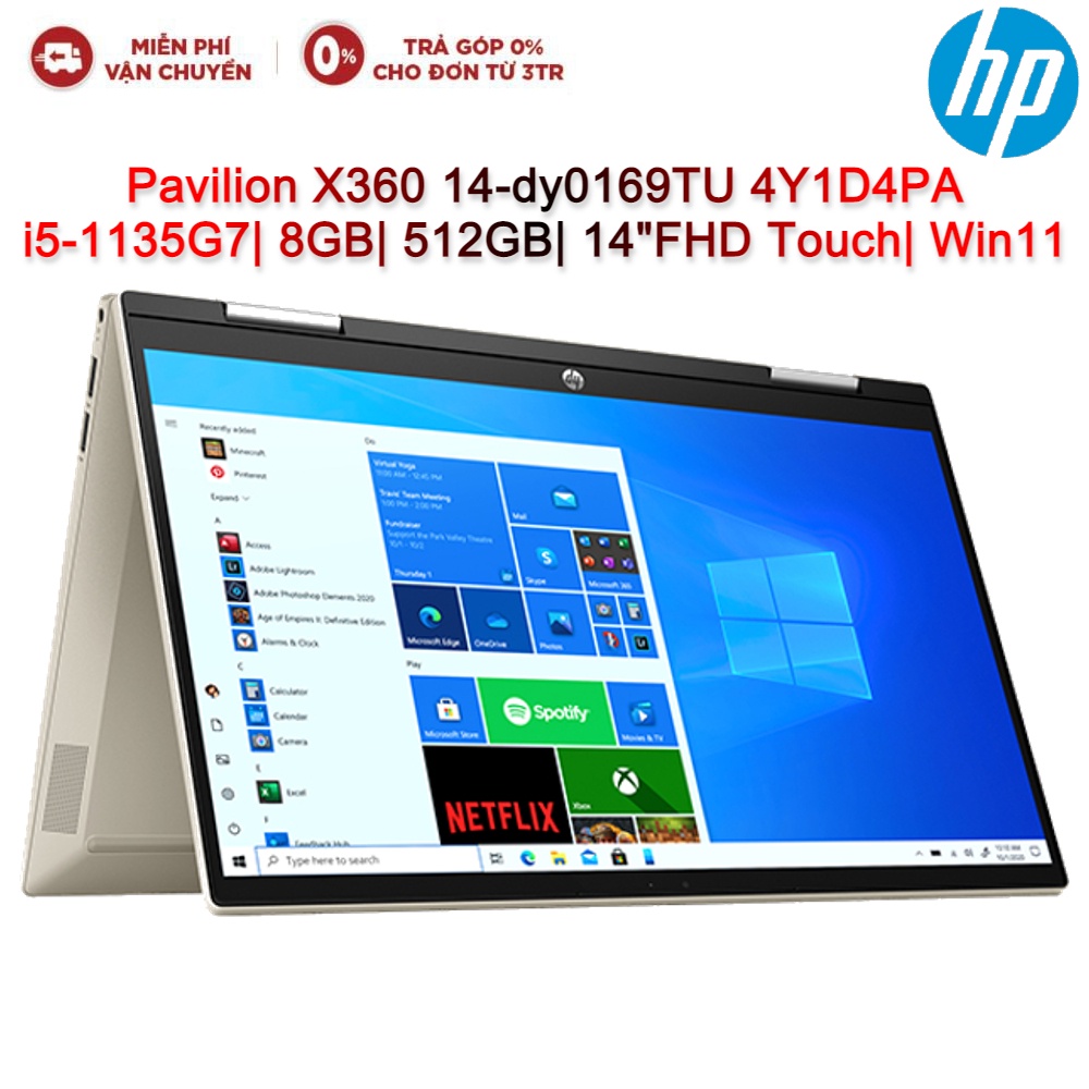 Laptop HP Pavilion X360 14dy0169TU 4Y1D4PA i51135G7| 8GB| 512GB| OB| 14"FHD Touch|