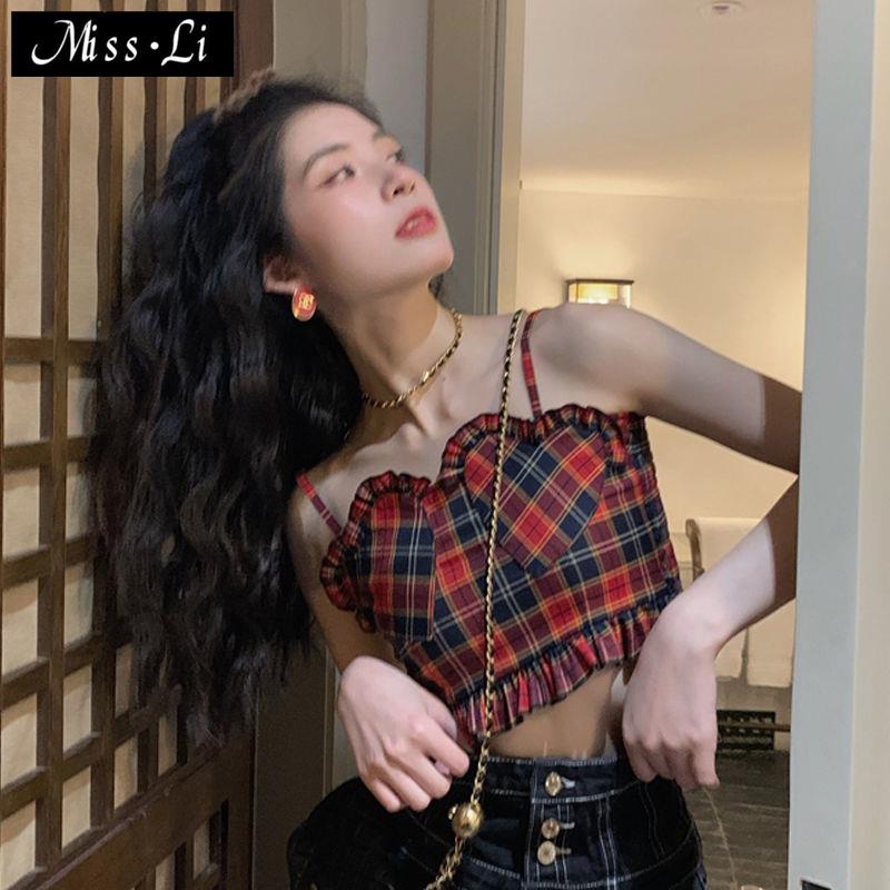 Áo Hai Dây Họa Tiết Kẻ Sọc Thiết Kế Mới Quyến Rũ Phong Cách Pháp Cổ Điển Dành Cho Nữ 2022