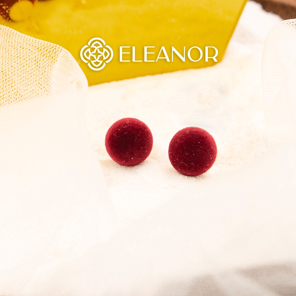 Bông Tai Eleanor Nụ Tròn Đỏ Nhung Thanh Lịch, Sang Trọng - SP002590