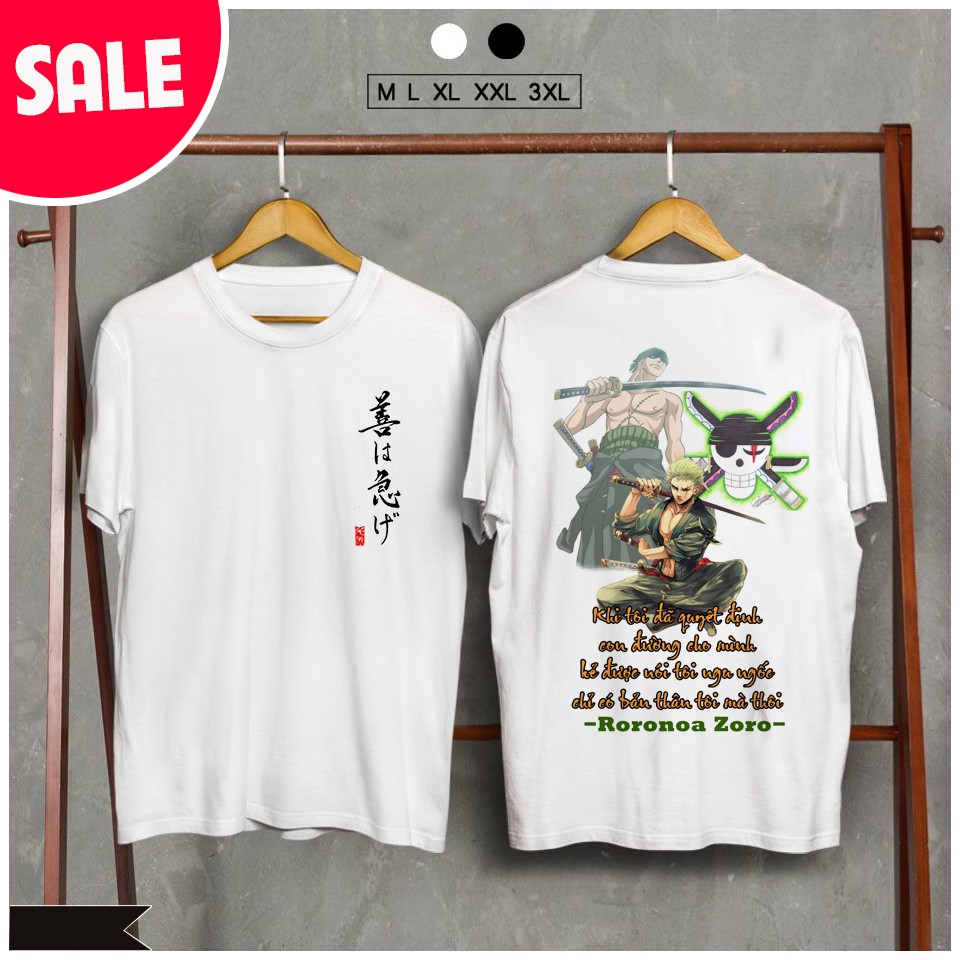 🔥Mẫu HOT🔥 Áo phông One Piece in hình Zoro đẹp giá rẻ in chìm