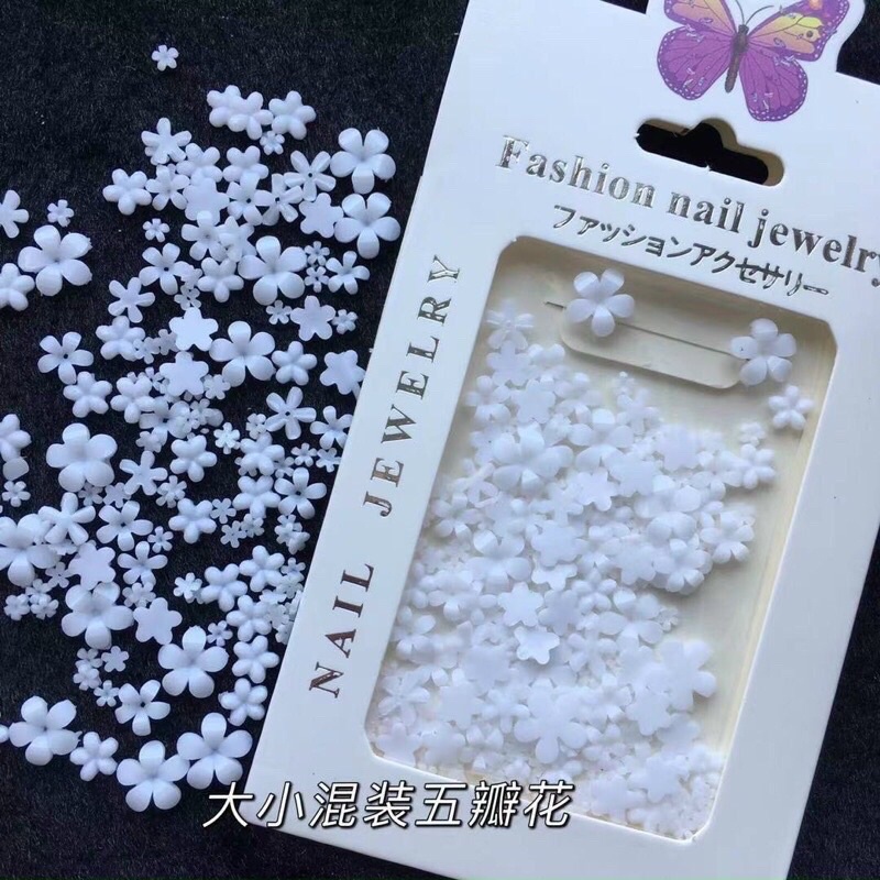 Phụ kiện hoa nhí mix bi trang trí móng siêu đẹp