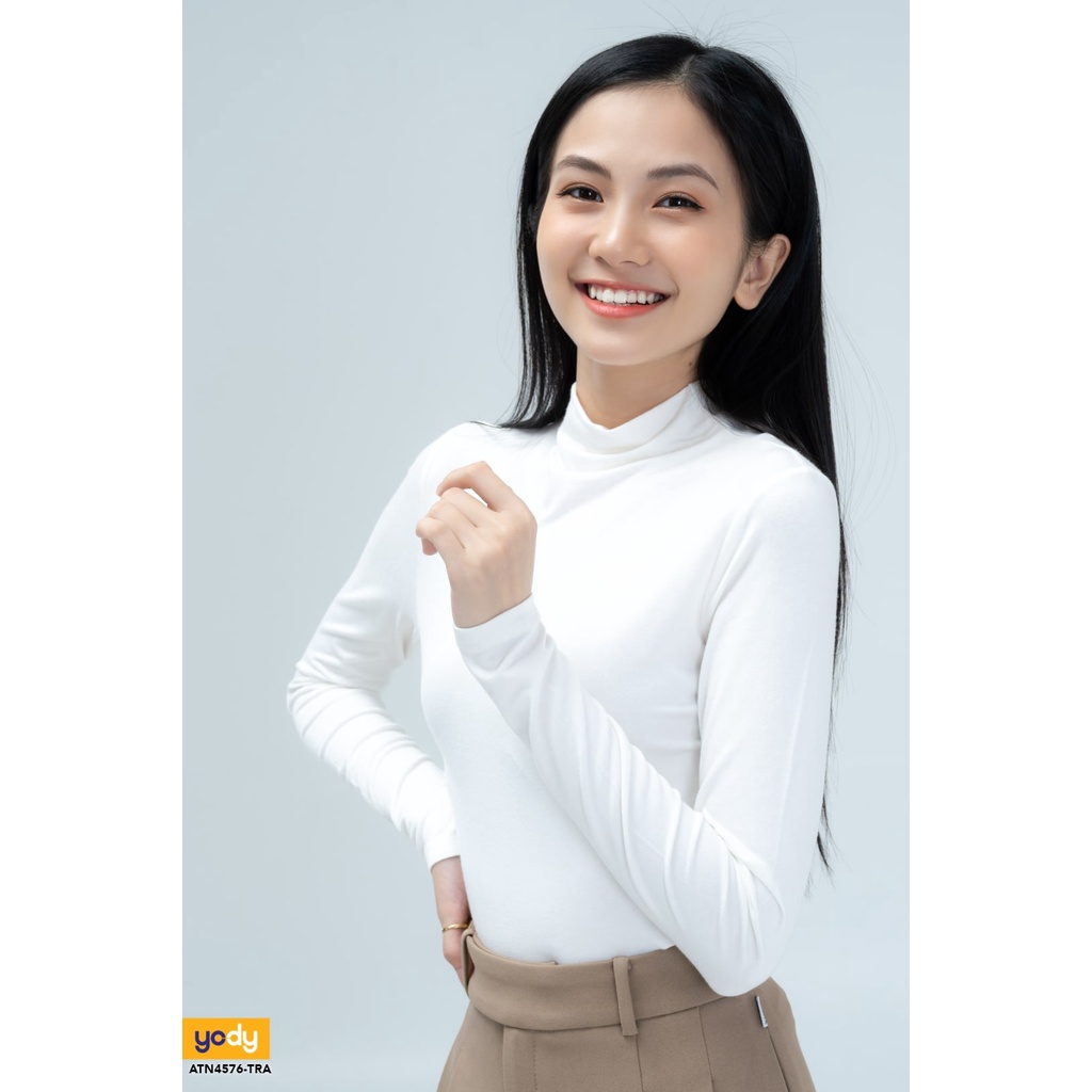 [Mã WABRYD1111 giảm 10% đơn 250K] Áo thun nữ YODY dài tay cổ liền nịnh dáng ATN4576 | BigBuy360 - bigbuy360.vn