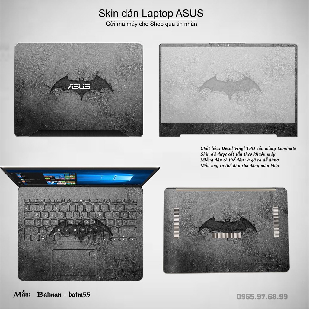 Skin dán Laptop Asus in hình Người dơi _nhiều mẫu 3 (inbox mã máy cho Shop)