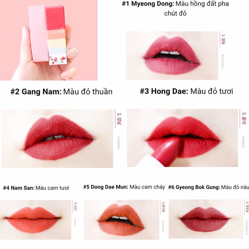 Son Thỏi Seoul GANI H. Lipstick