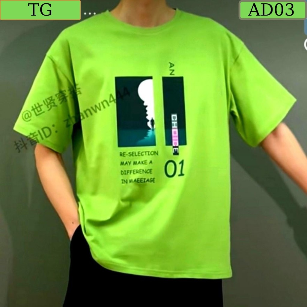 Áo thun nam tenji at02tg áo phông nam thể thao cổ tròn xanh phong cảnh thun cotton lạnh tenji store 5 (44 - 70kg)