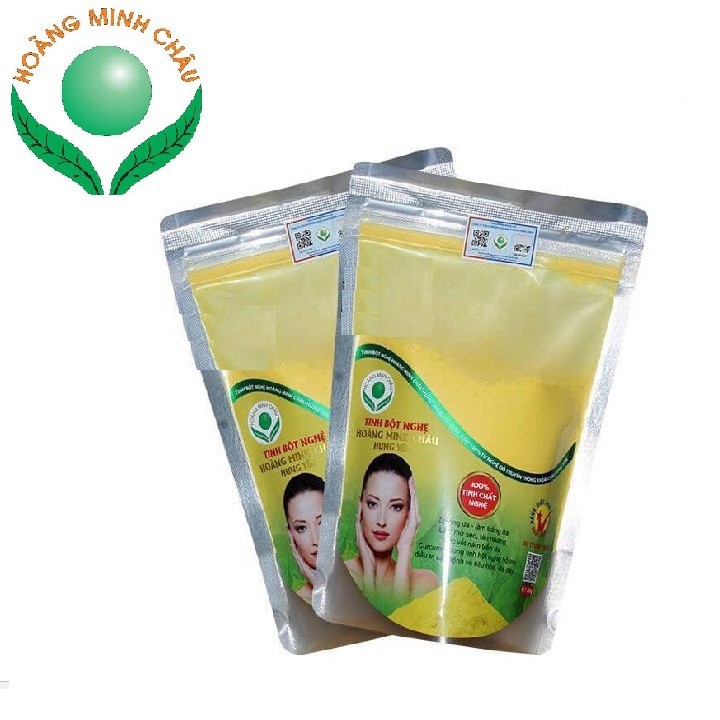 1kg tinh bột nghệ Hoàng Minh Châu Hưng Yên - 2 túi zip 500gr