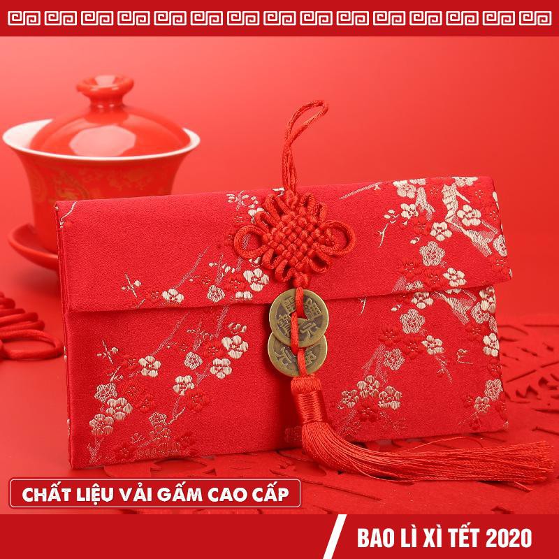 [ Giá sỉ ] Bao Lì Xì Vải Gấm Nhiều Hoa Văn Cao cấp