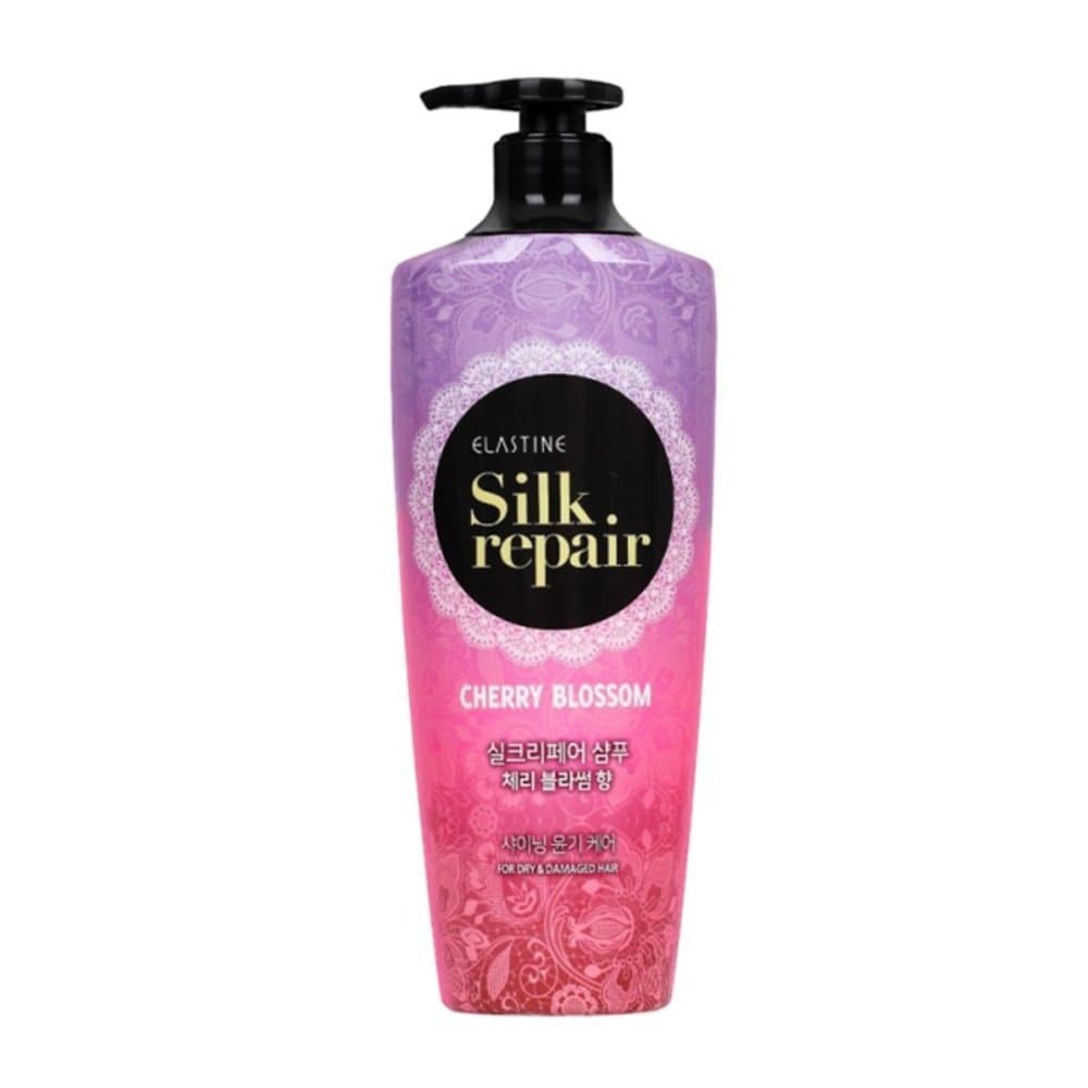 Dầu Gội Elastine Silk Repair Cherry Blossom Chăm Sóc &amp; Nuôi Dưỡng Tóc Hương Hoa Anh Đào 550ml