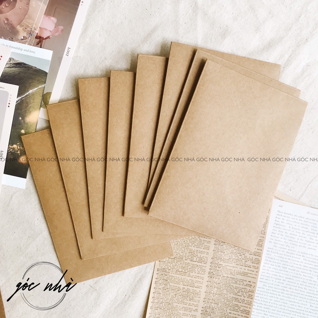 Phong bì thư giấy nâu kraft xi măng nắp cài tam giác đựng thiệp phong cách vintage cổ điển Góc Nhà gocnha