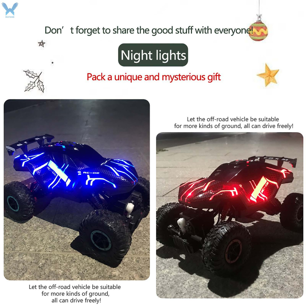 RC ROCK CRAWLER RC RC RC Xe Địa Hình Điều Khiển Từ Xa 4wd Tích Hợp Đèn Led 2.4ghz 1 / 16 Kèm Phụ Kiện