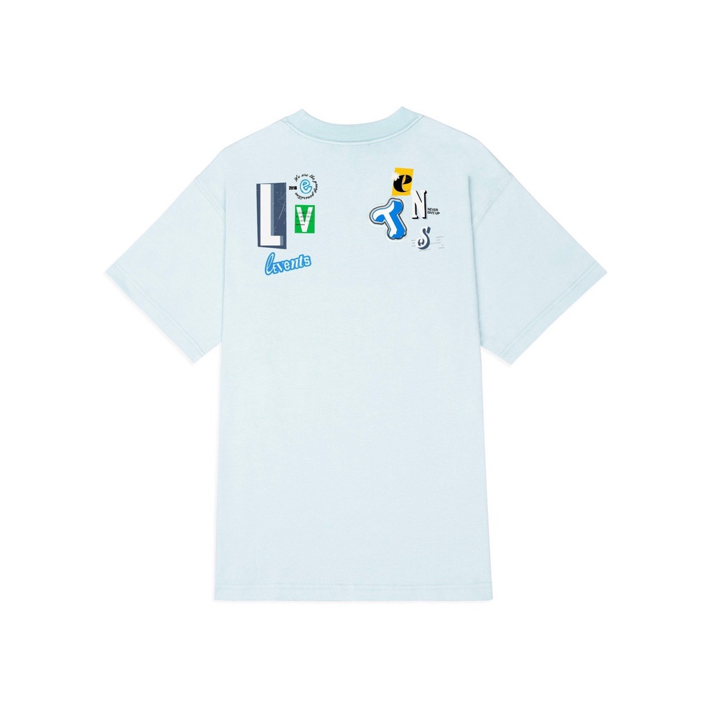 Áo Thun LEVENTS  COLLEDGE ART TEE LIGHT BLUE / DARK GREY