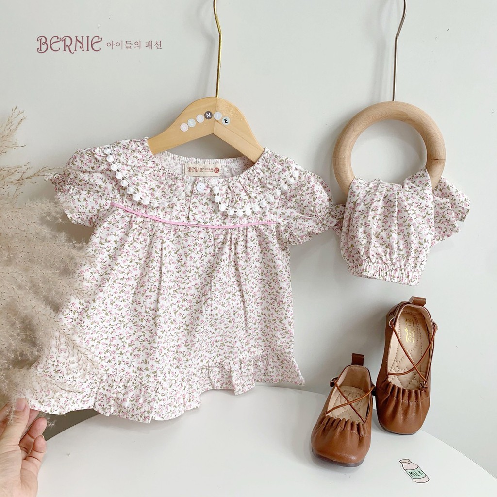 [Mã FAMAYFA2 giảm 10K đơn 50K] Bộ thô bé gái phong cách babydoll, set váy đầm phối ren phong cách Hàn Quốc