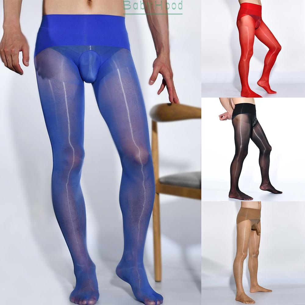 Open/Close/Ball Pouch Men Glossy Pantyhose Sexy Silky Soft Nylon Stockings Hot#BBHOOD
