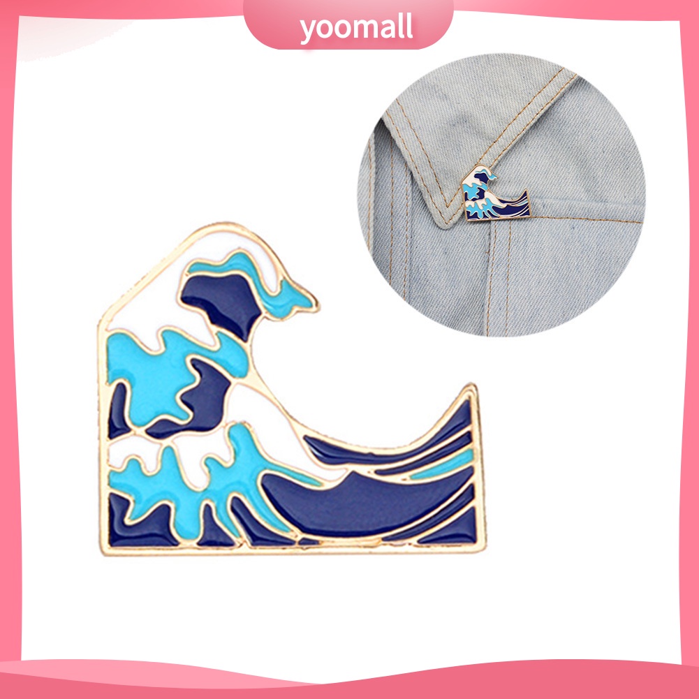 YOML✔Unisex Creative Cartoon Wave Shape Enamel Brooch Pin Jacket Backpack Decor Gift