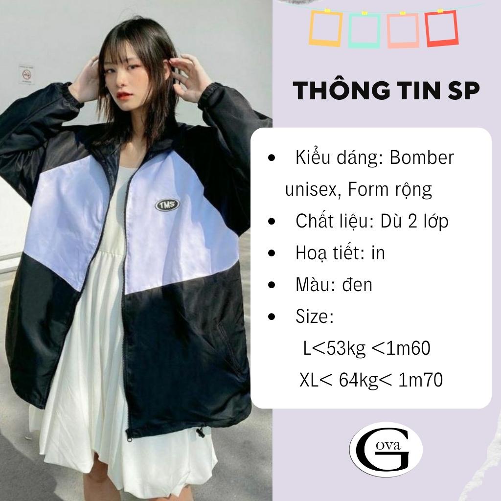 Áo khoác dù TMS MIDSIDE nam nữ form rộng Unisex 2 lớp Chống Nắng Siêu Hot ulzzang Jacket Bomber GOVA