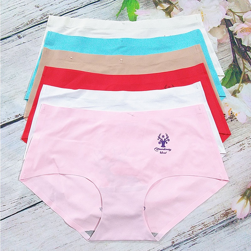 Quần lót nữ cao cấp thun lạnh cotton trơn đúc su không viền sexy in hình hươu KIMCHIBIKINI QL173