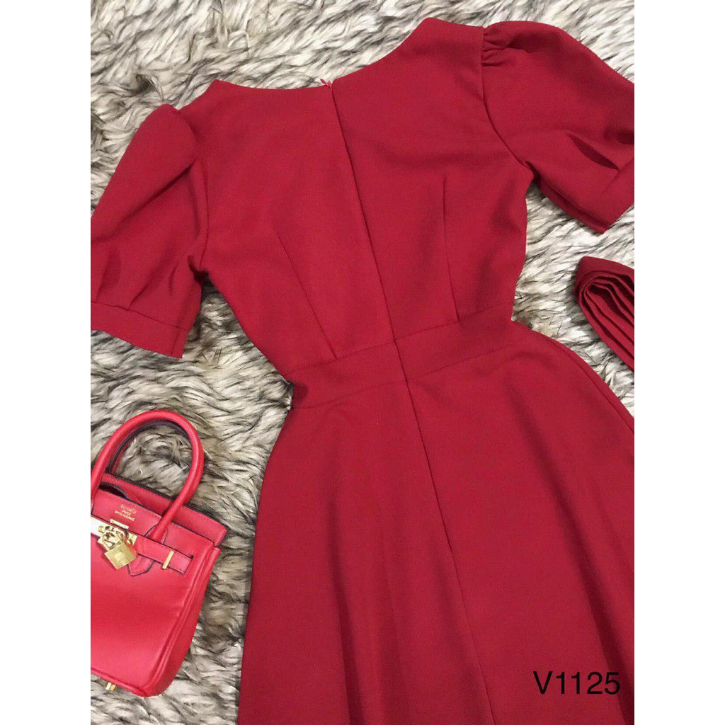 [ xả kho ] MiD Đầm nữ thời trang thiết kế tay bồng cổ vuông V1125 Mie Design kèm ảnh thật