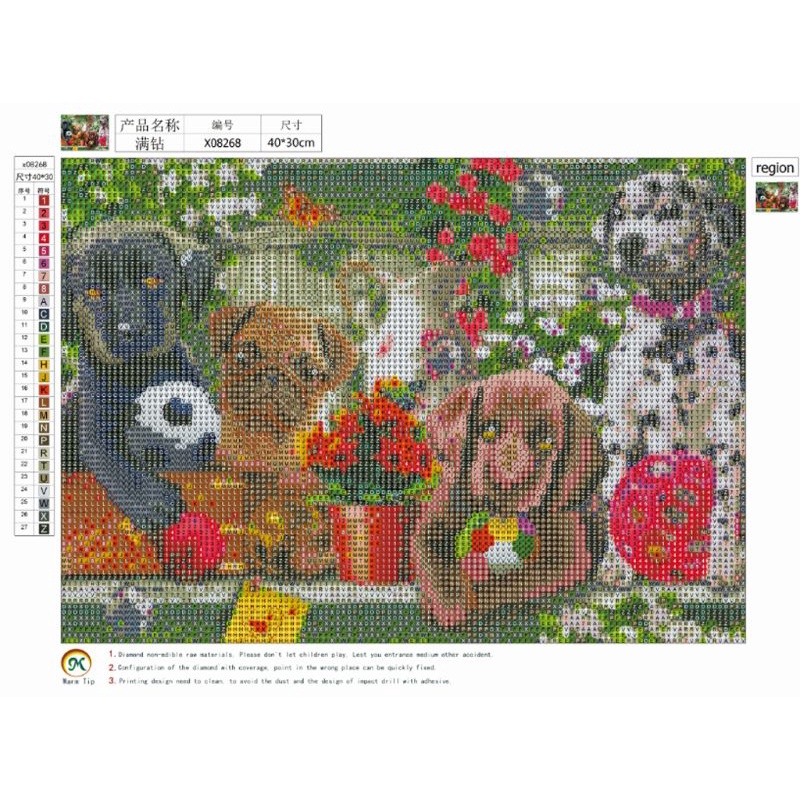 Bộ Tranh Đính Đá 5D Tự Làm Hình Chú Chó Blaha Trang Trí Nhà Cửa