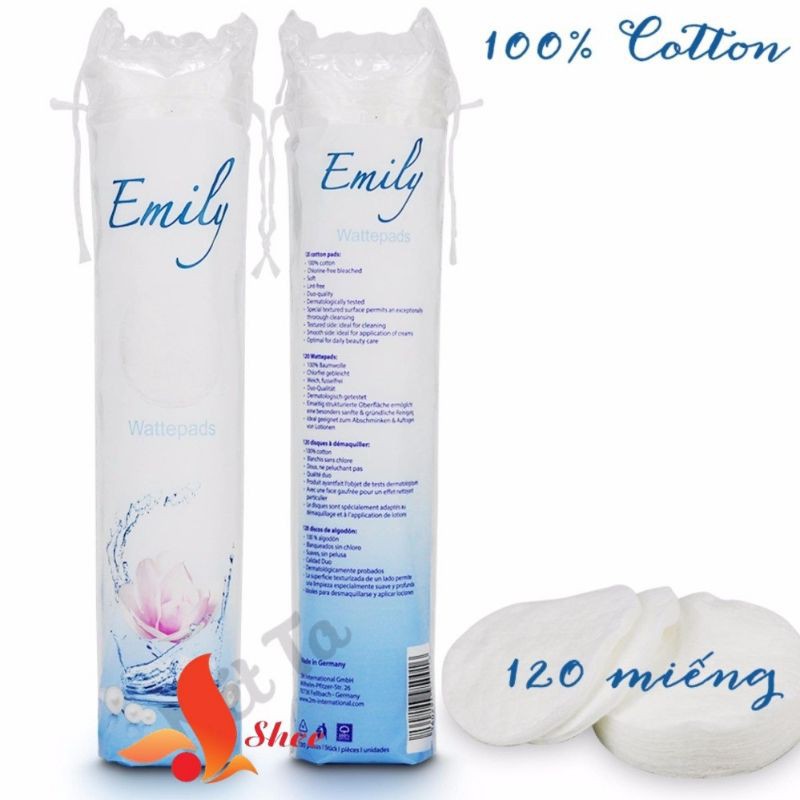 Bông tẩy trang Emily 120 miếng Đức