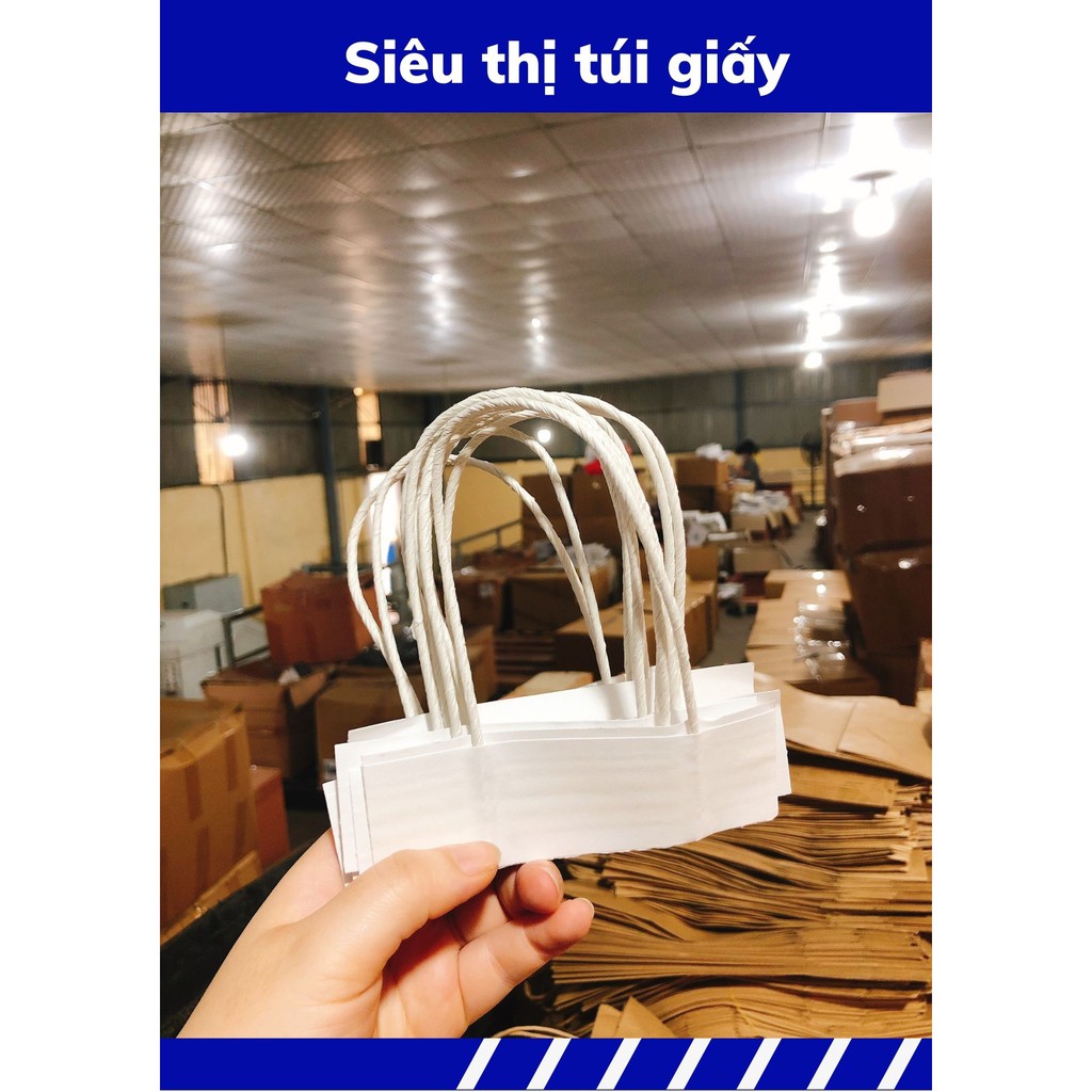 QUAI TÚI GIẤY KRAFT MÀU TRẮNG