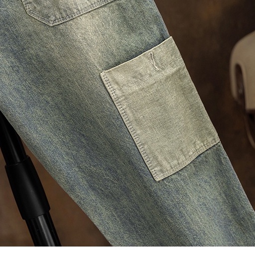 Quần jean nam màu nâu Kuu Clothes ống rộng chất Cotton vải bỏ dày dặn co dãn thấm hút mồ hôi tốt - Quần Jean T1
