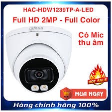 Camera 2MP Full Color DAHUA HDW1239TP-A-LED Có Mic Chính Hãng