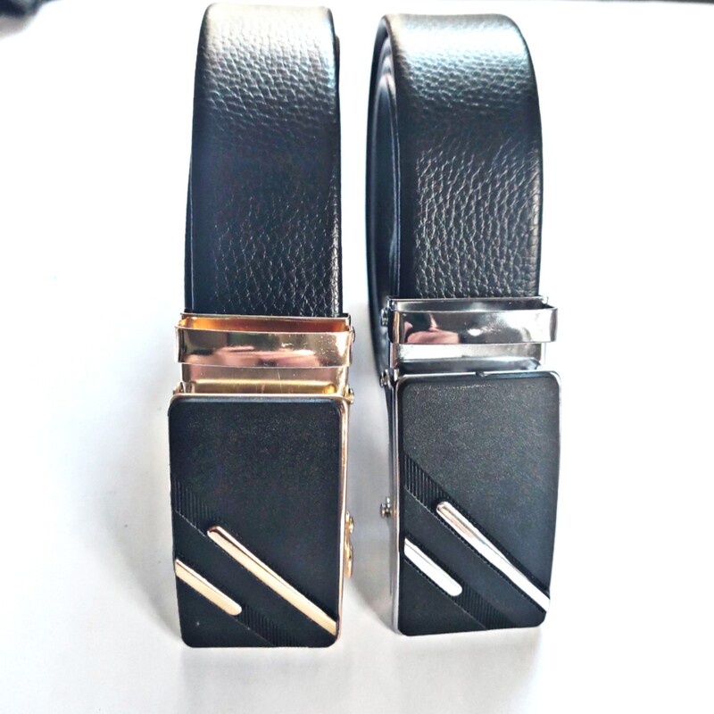 Thắt lưng nam dây nịt nam cao cấp 100 da mềm thời trang đẹp giá rẻ khóa tự động bản 3.5cm sọc vàng sọc trắng