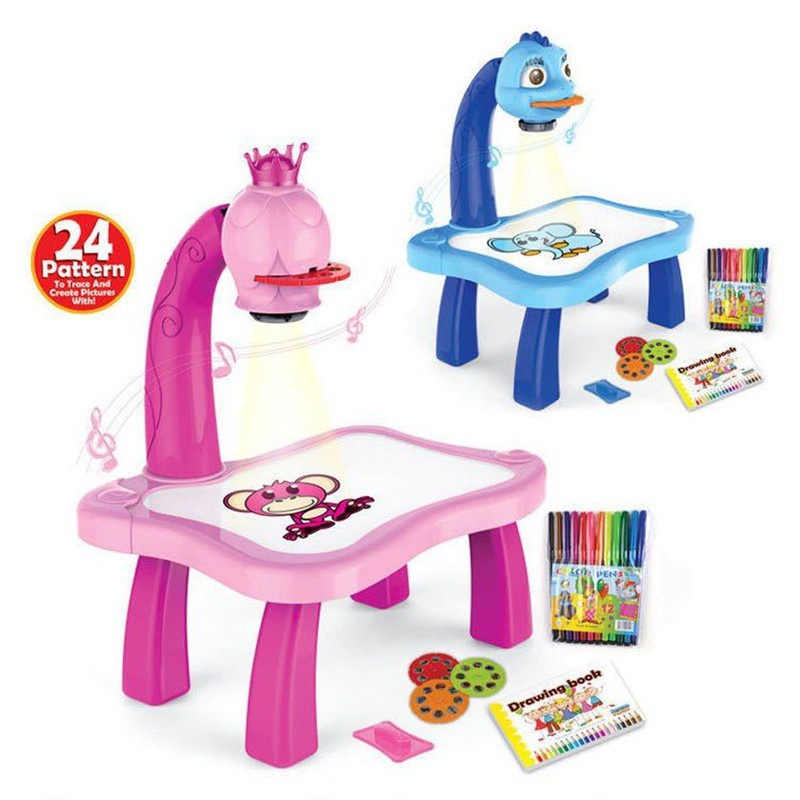Bộ đồ chơi bảng vẽ thông minh, bảng vẽ chiếu đèn kèm bút mầu cho bé. Thingkids
