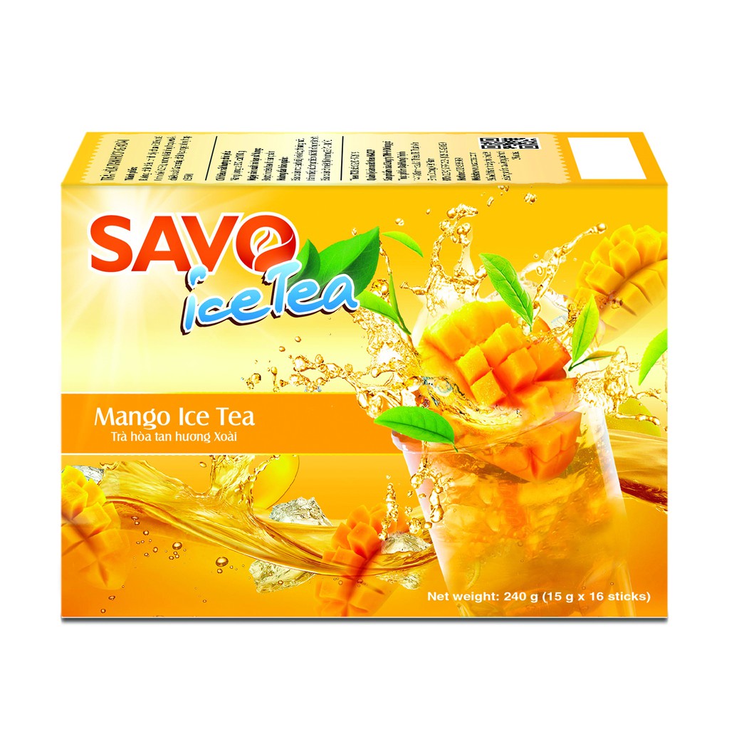 Trà Xoài Hòa Tan SAVO  - Hộp 16 gói x 15g