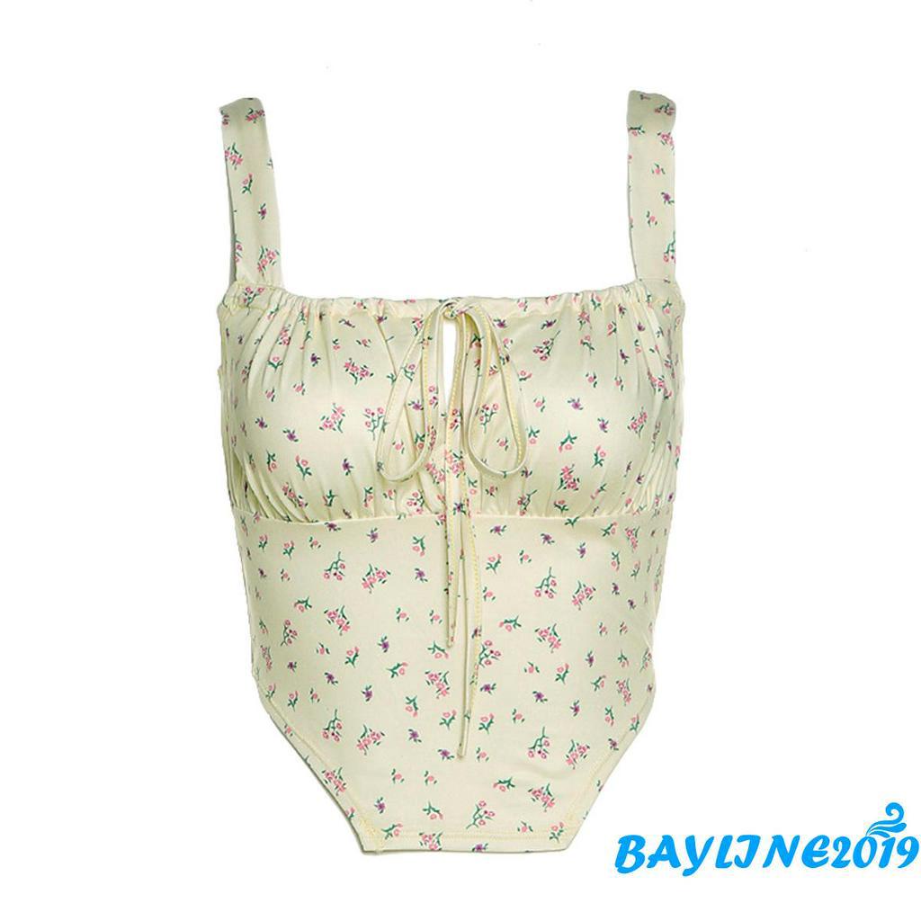 Áo Lửng Hai Dây Họa Tiết Hoa Gợi Cảm Thời Thượng Cho Nữ