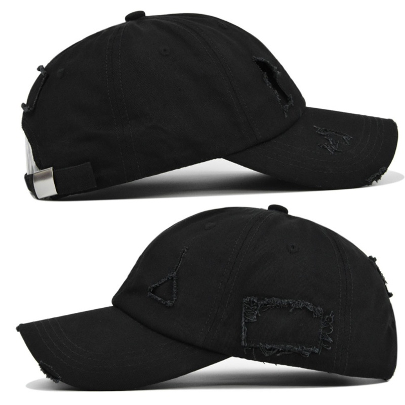 Mũ Lưỡi Trai Cotton Màu Trơn Chống Nắng Hở Chóp Thiết Kế Xẻ Rách Cho Snapba