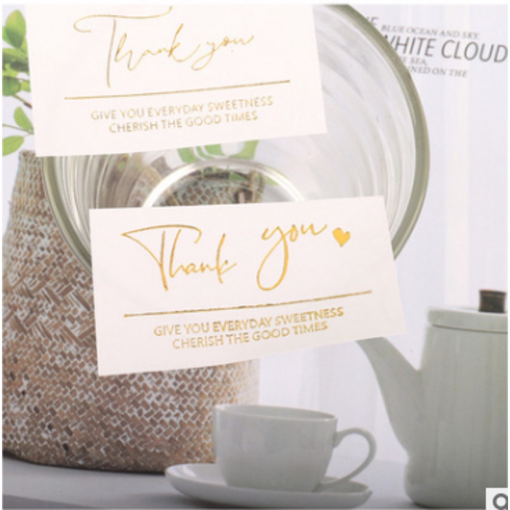 8 Sticker tem chữ THANK YOU hình chữ nhật