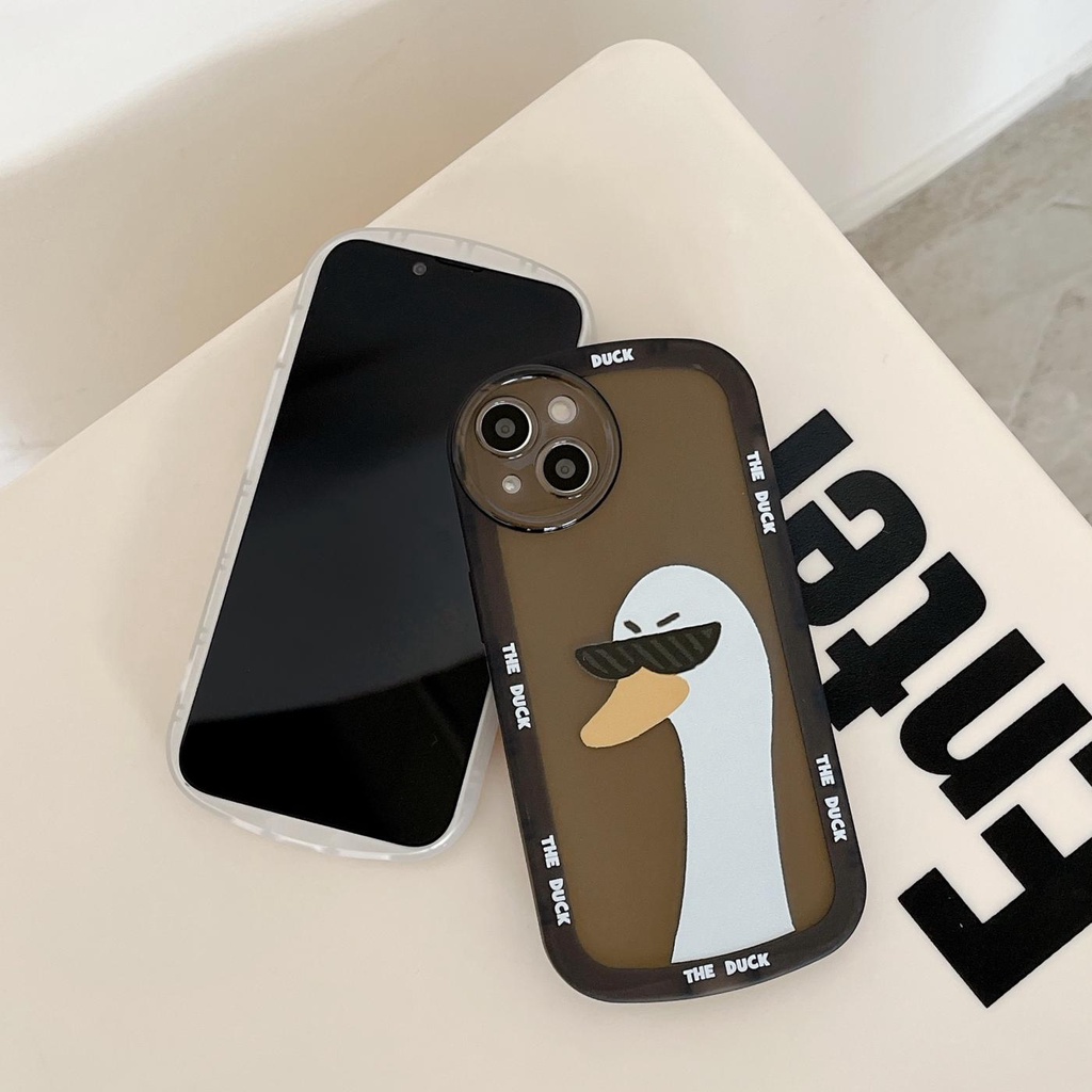 Ốp Điện Thoại Tpu Dẻo Trong Suốt Họa Tiết Chú Vịt Vui Nhộn Chống Sốc Cho iPhone 13 12 mini 11 Pro xs max xr 7 / 8plus