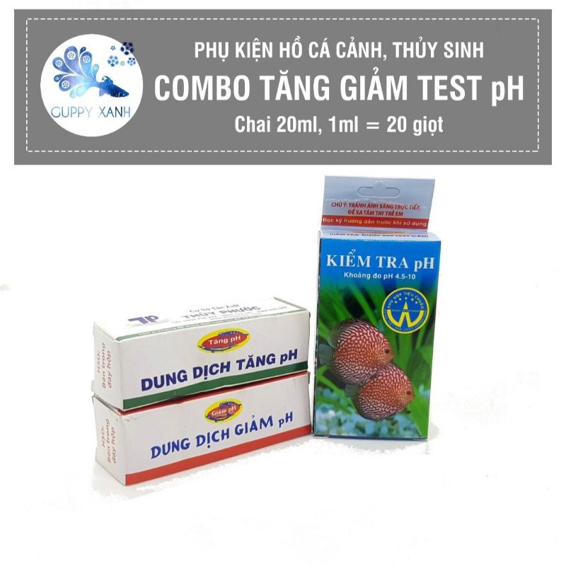 Bộ sản phẩm kiểm tra - tăng - giảm PH cho hồ cá