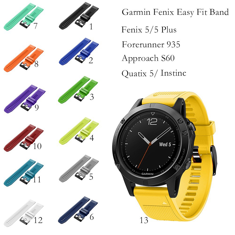 Garmin Fenix 5 5 Plus Forerunner 935 Silicone Quick Release Watch Band thumbnail