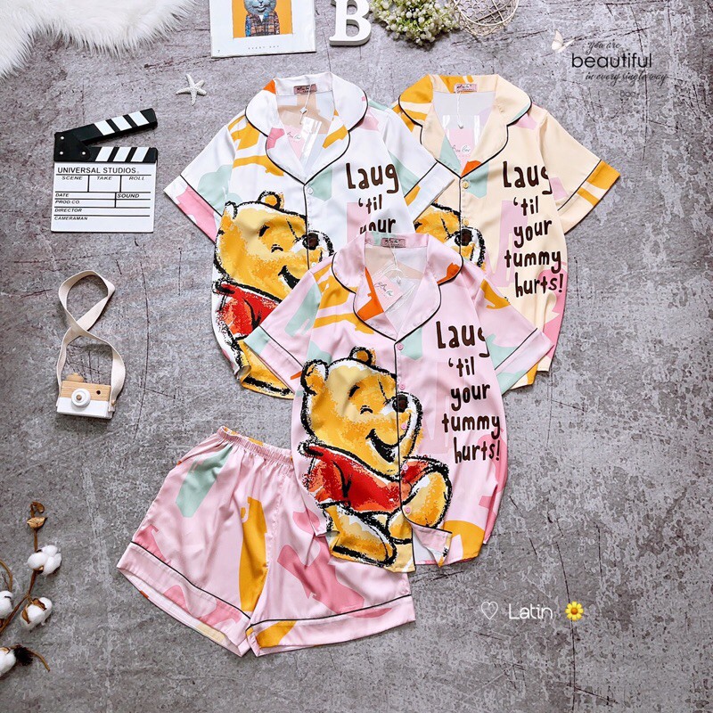 Pijama Lụa Latin Gấu Pooh