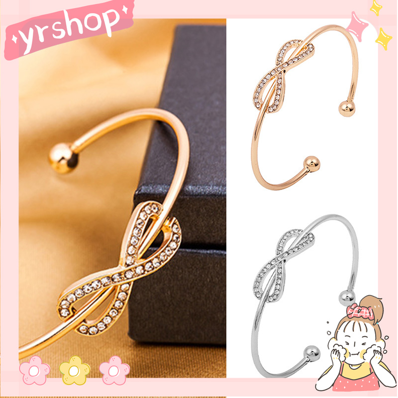 Vòng Tay Hợp Kim Hở Đính Đá 8character