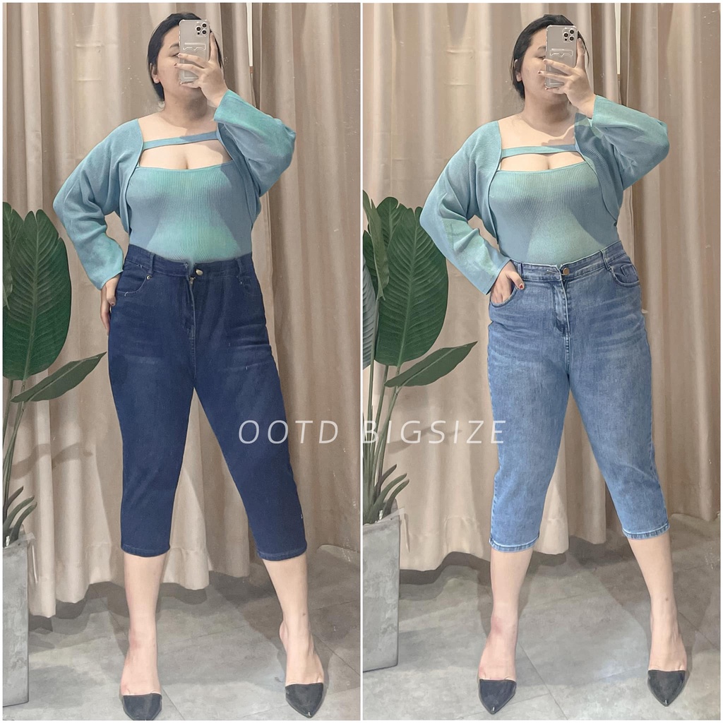 Quần jean 7 tấc trơn bigsize