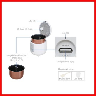 Nồi cơm điện Philips HD3115, 1,8 lít, 800W