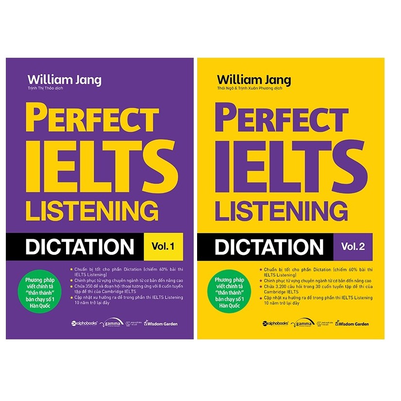 Sách - Combo Perfect Ielts Listening Dictation (Vol.1 + Vol.2)