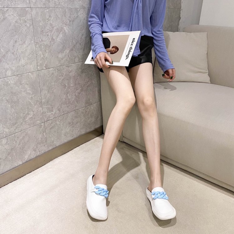 [ Mã 66CBSALE giảm 30K đơn 200K] Dép Ulzzang Quai Ngang Đế Bằng Phối Dây Xích Thời Trang Cho Nữ | BigBuy360 - bigbuy360.vn