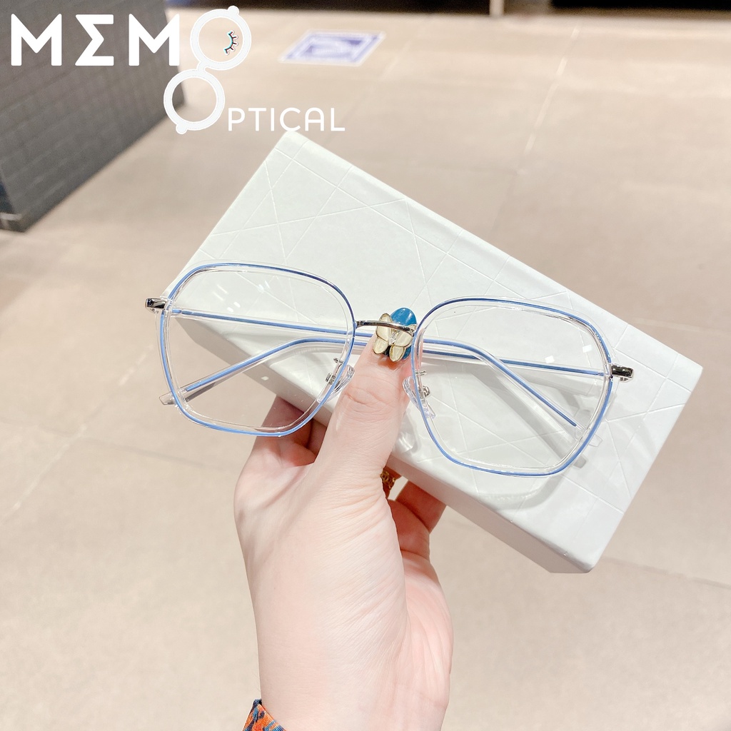 Gọng kính cận nữ thời trang dáng vuông MEMO OPTICAL màu pastel Hàn Quốc ME052
