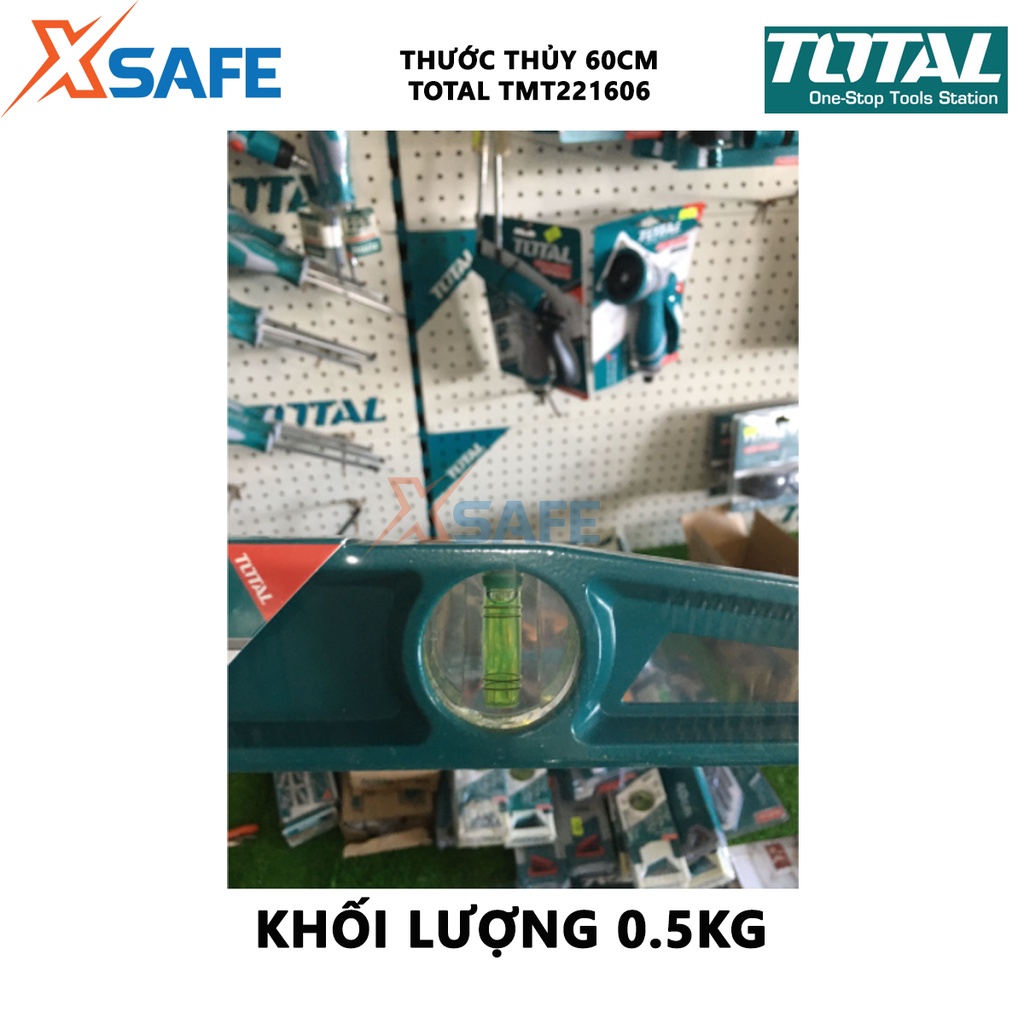 Thước thủy TOTAL TMT221606 Thước nivo gọn nhẹ, chịu lực, chống hư hại tốt, dùng đo độ nghiêng, độ dốc, góc nghiêng