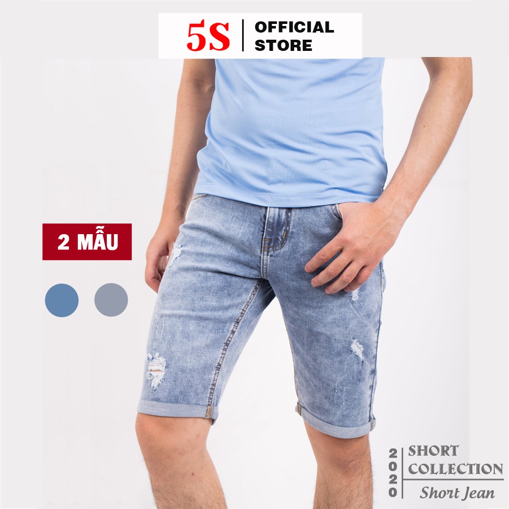 Quần Short Jean Nam 5S (2 mẫu) Chất Cotton Cao Cấp Mỏng Nhẹ, Co Giãn Tốt, Thiết Kế Trẻ Trung.