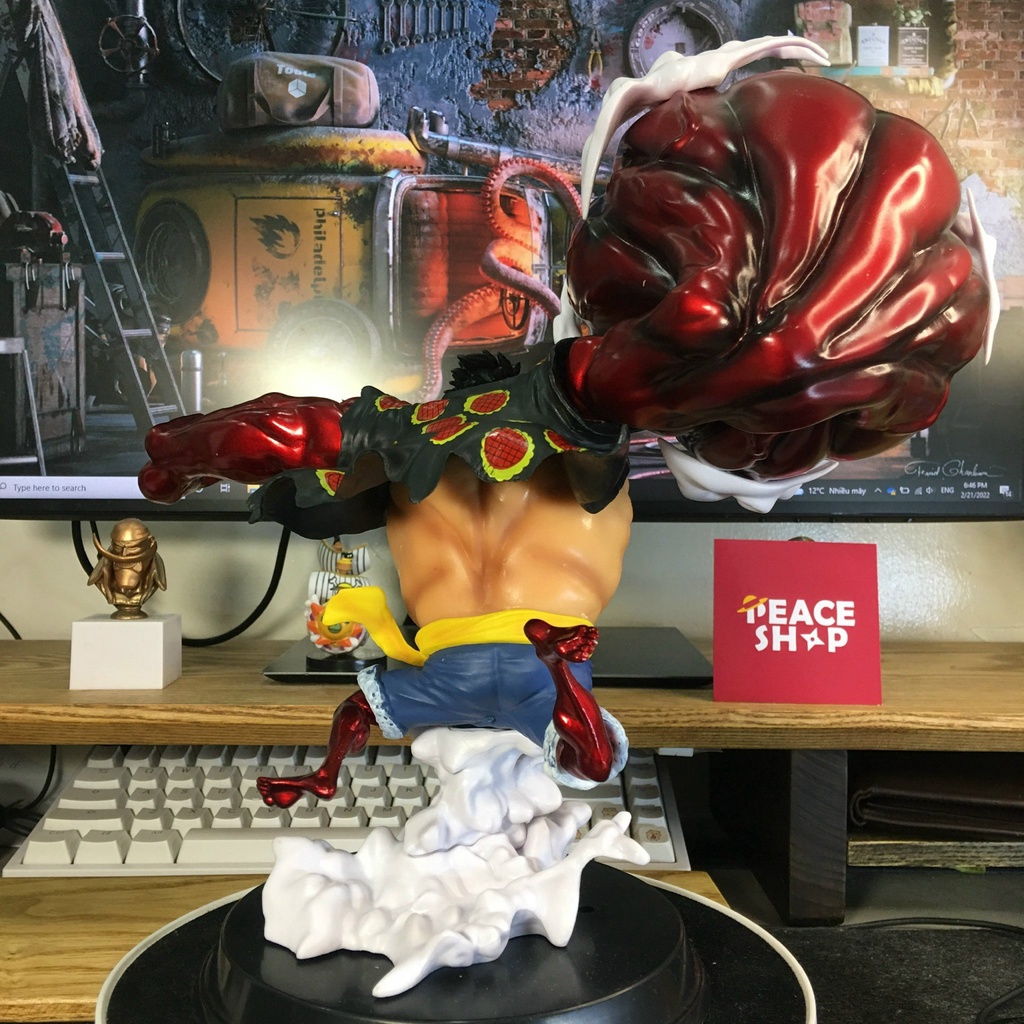 Mô Hình One Piece Luffy Gear 4 Wano 35Cm Giá Rẻ Mũ Rơm Figure Anime Manga Decor Trang Trí Bàn Học Bàn Làm Việc MH56