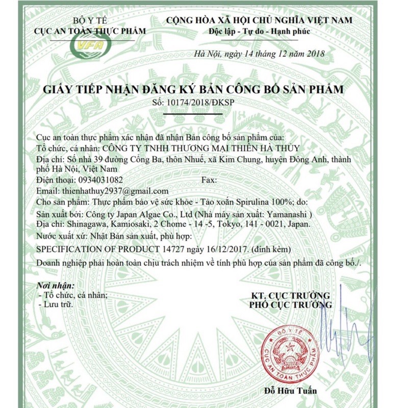 Tảo xoắn Spirulina Nhật Bản date mới nhất 2023